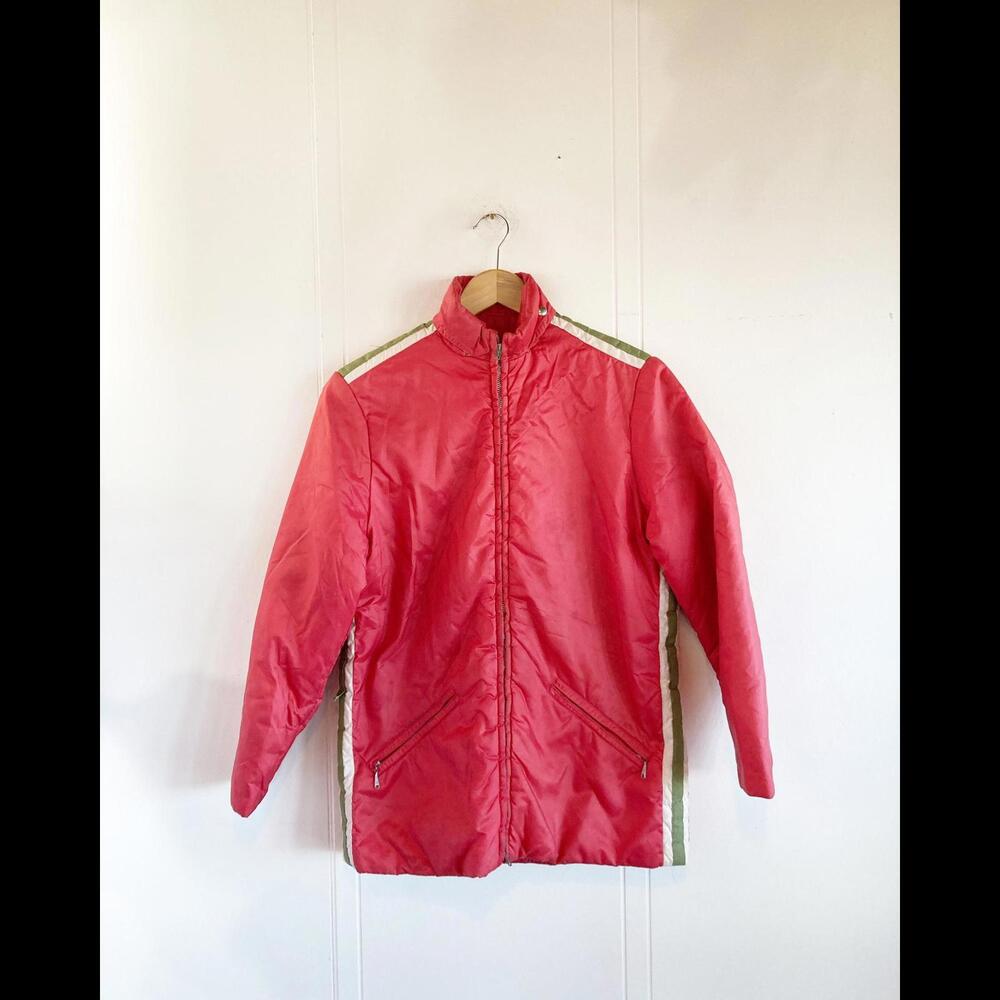 60s Nylon Racer Stripe Ski Jacket Aspen Skiwear vintage coat M L